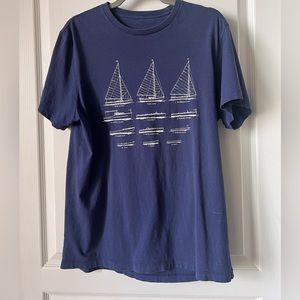 J Crew Graphic T with Boat Design